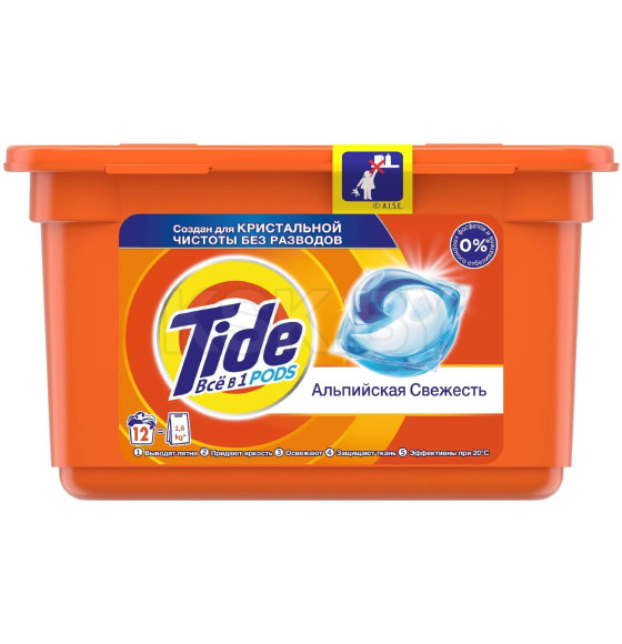 Капсулы для стирки Tide Альпийская свежесть, 12х22.8г (9478) 