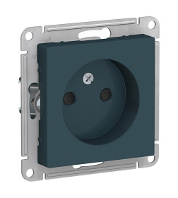 Розетка без заземления со шторками, 16А, механизм, изумруд, Schneider Electric Atlasdesign