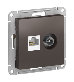 Розетка информ TV+RJ45 мокко Schneider Electric Atlasdesign