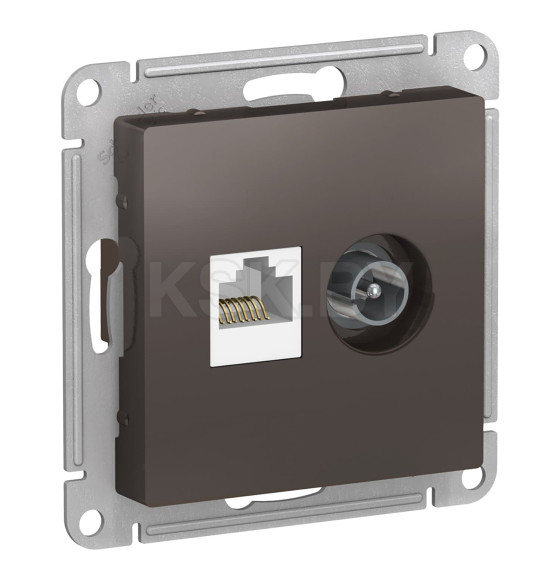 Розетка информ TV+RJ45 мокко Schneider Electric Atlasdesign (ATN000689) 