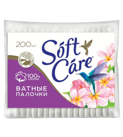 Ватные палочки Soft care, 200шт, 