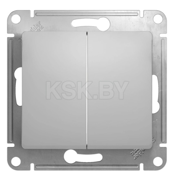 Переключатель 2-кл. алюминий Schneider Electric Glossa (GSL000365) 