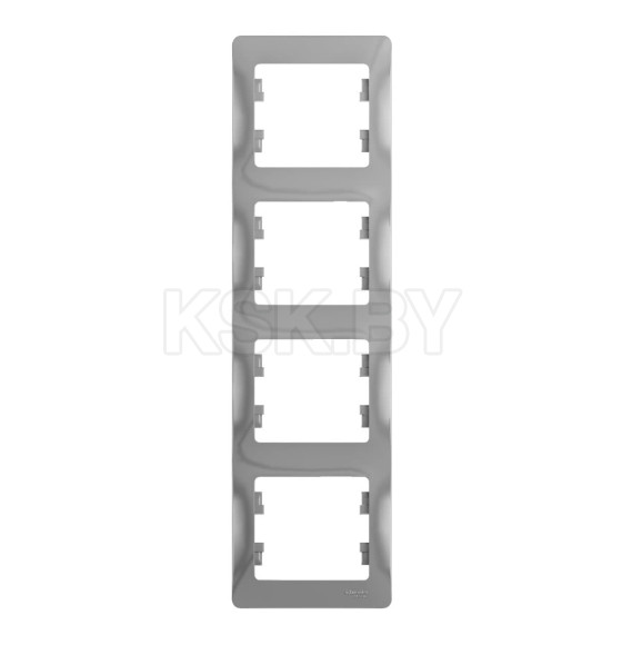 Рамка 4-я вертикальная алюминий Schneider Electric Glossa (GSL000308) 