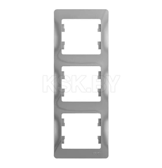 Рамка 3-я вертикальная алюминий Schneider Electric Glossa (GSL000307) 