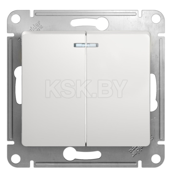 Выключатель 2кл.10А с индик. белый Schneider Electric Glossa (GSL000153) 