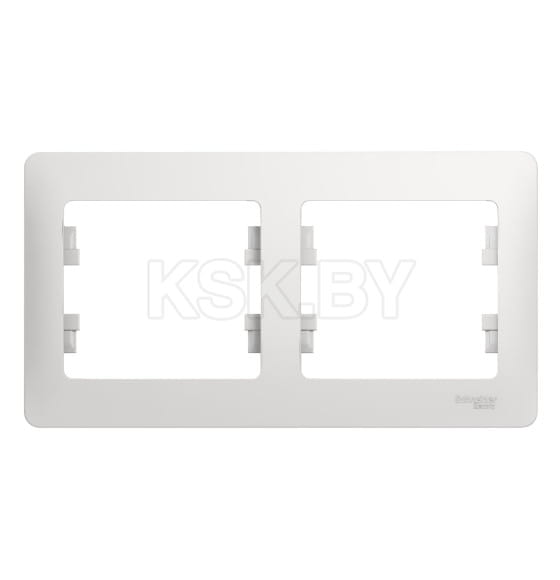 Рамка 2-я горизонтальная белый Schneider Electric Glossa (GSL000102) 