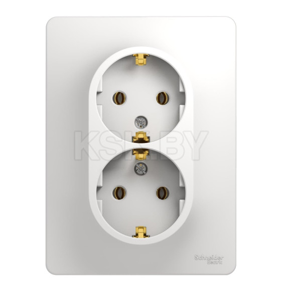 Розетка двойная с з/к белый Schneider Electric Glossa (GSL000124) 