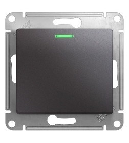 Выключатель 1-клавишный с подсветкой,сх.1а,10AX, механизм, графит, Schneider Electric Glossa