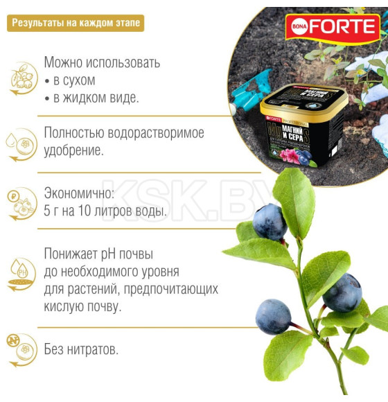 Удобрение для голубики, рододендронов и кислотолюбивых растений Bona Forte, 1 л