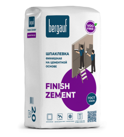 Шпатлевка цементная, БЕЛАЯ, финишная "Bergauf Finish Zement", 20 кг