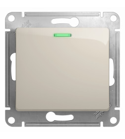 Выключатель 1-клавишный с подсветкой,сх.1а,10AX, механизм, молочный, Schneider Electric Glossa