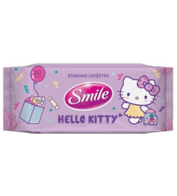 Салфетки влажные  Smile д/всей семьи Hello Kitty  60шт