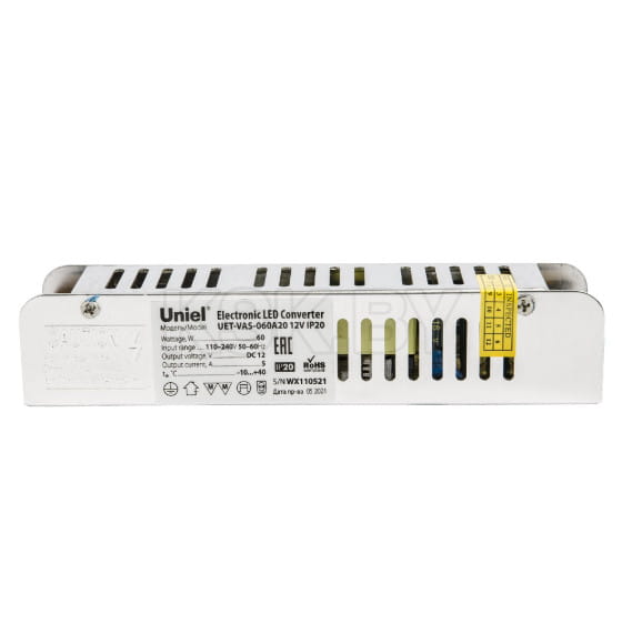 Блок питания 60W 12V DC UET-VAS-060A20 IP20 Uniel (UL-00002428) 