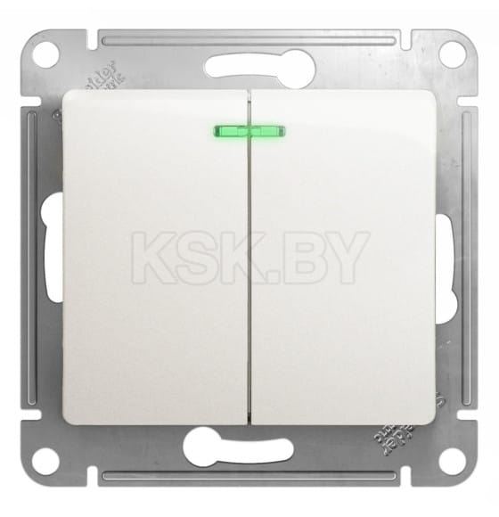 Выключатель 2кл.10А с индикацией перламутр Schneider Electric Glossa (GSL000653) 