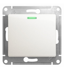 Переключатель 1кл. 10А с индикацией перламутр Schneider Electric Glossa