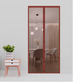 Штора антимоскитная на дверь на магнитах (коричневый) 100*210 см SweetSun