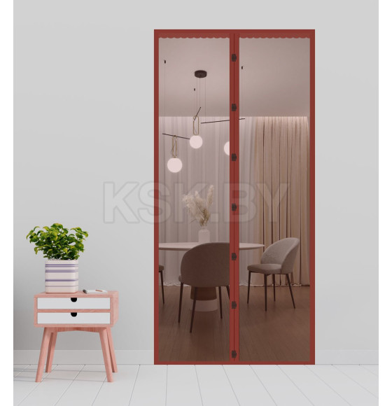 Штора антимоскитная на дверь на магнитах (коричневый) 100*210 см SweetSun