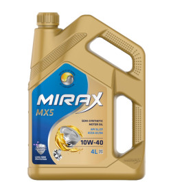 Масло моторное Mirax MX5 SAE 10w40 API SL/CF ACEA A3/B4 полусинт. 4л.