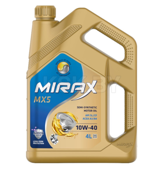 Масло моторное Mirax MX5 SAE 10w40 API SL/CF ACEA A3/B4 полусинт. 4л.