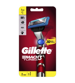 Станок Gillette MACH3 Turbo + 2 сменные кассеты