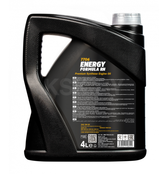 Масло моторное синтетическое Mannol Energy Formula RN SAE 5W-30 ACEA C4 4л (MN7706-4) 