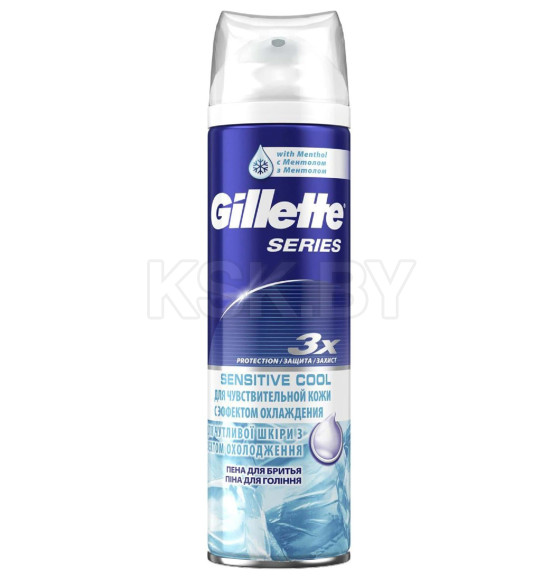 Пена для бритья Gillette SERIES 250мл Для чувствй кожи Охлаждающая (7984) 