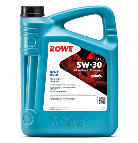 Масло моторное ROWE HIGHTEC Synt RS D1 SAE 5W-30 5 л (20212-0050-99) 