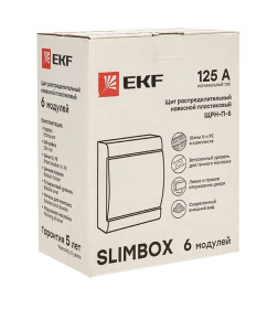 Бокс ЩРН-П-6 модулей навесной пластик, белая дверца "SlimBox" IP41 EKF PROxima 