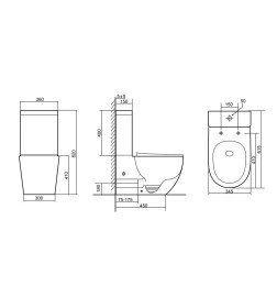 Унитаз напольный Triton-Pro Corso CO-3806, сиденье, фурнитура, бачок СО-3806