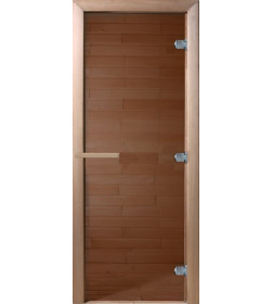 Дверь для сауны DoorWood "Теплый день" 190х70 (бронза, коробка листва)