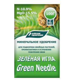 Удобрение для подкормки хвойных растений Зеленая игла, 100 г