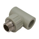 Тройник комбинированный 20х3/4" с наружной резьбой PPRC, серый Политэк (9510002034С) 