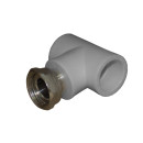 Тройник с накидной гайкой 20x1/2" PPRC, серый Политэк (9888102012с) 