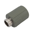 Муфта комбинированная  25х1/2" с наружной резьбой PPRC, серый Политэк (9000002512С) 