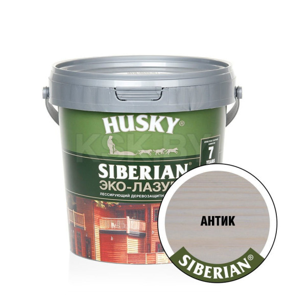 Лазурь для дерева-Эко HUSKY SIBERIAN, полуматовая антик 0,9л (25163) 