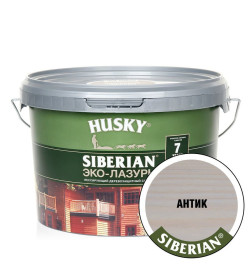 Лазурь для дерева-Эко HUSKY SIBERIAN, полуматовая антик 2,5л