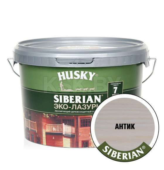 Лазурь для дерева-Эко HUSKY SIBERIAN, полуматовая антик 2,5л (25190) 