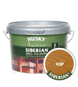 Лазурь для дерева-Эко HUSKY SIBERIAN, полуматовая кедр 2,5л