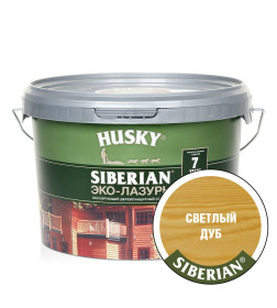 Лазурь для дерева-Эко HUSKY SIBERIAN, полуматовая светлый дуб 2,5л