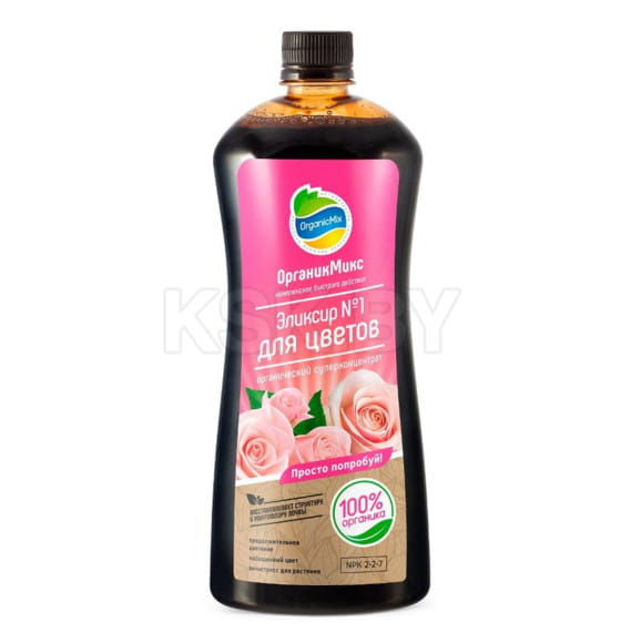Удобрение органическое ОрганикМикс Эликсир №1 для цветов 0,9л