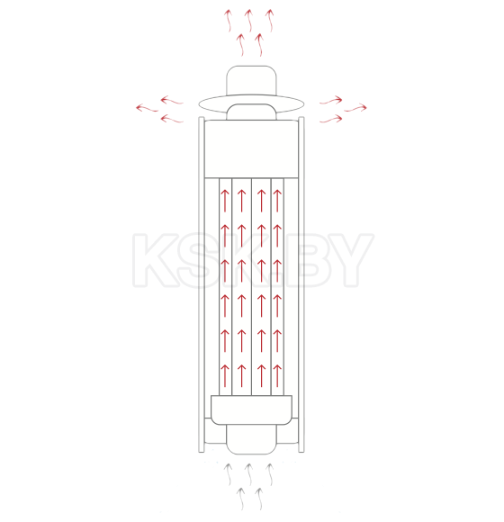 Дымоход - конвектор, кожух (Шайка-Лейка), диаметр D115мм, длина L-1м антик Feringer