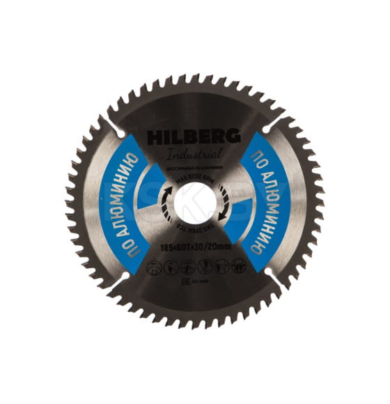 Диск пильный по алюминию 185х60Tх30/20 мм Hilberg Indastrial HA185 (HA185) 