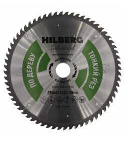 Диск пильный по дереву 250х64Tх32/30 мм Hilberg Indastrial HW259