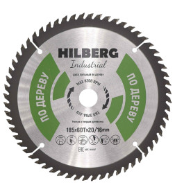 Диск пильный по дереву 185х60Tх20/16 мм Hilberg Indastrial HW187