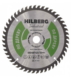 Диск пильный по дереву 185х48Tх20/16 мм Hilberg Indastrial HW186