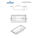 Ванна акриловая 170х80 см L  CERSANIT  Smart  (без ног)