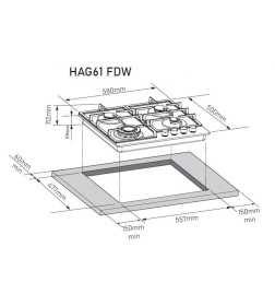 Газовая варочная панель ZORG HAG61 FDW white