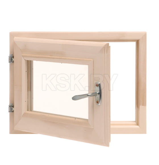 Окно для бани 30x40см из липы, двойное стекло Добропаровъ