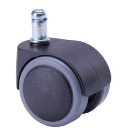Колесо мебельное, для стула, полиамид/прорезиненное, (50мм), черное
