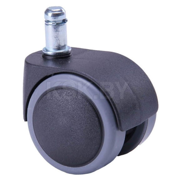 Колесо мебельное, для стула, полиамид/прорезиненное, (50мм), черное (47993) 